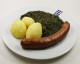 Knacker mit Grünkohl und Kartoffeln