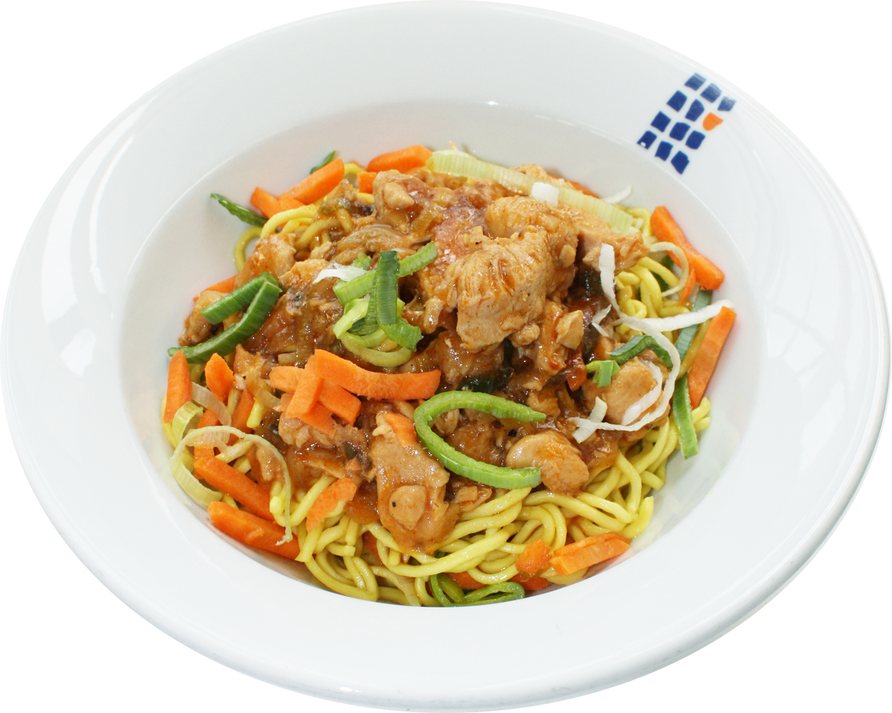 Hähnchenpfanne nach Szechuan Art dazu Mie-Nudeln