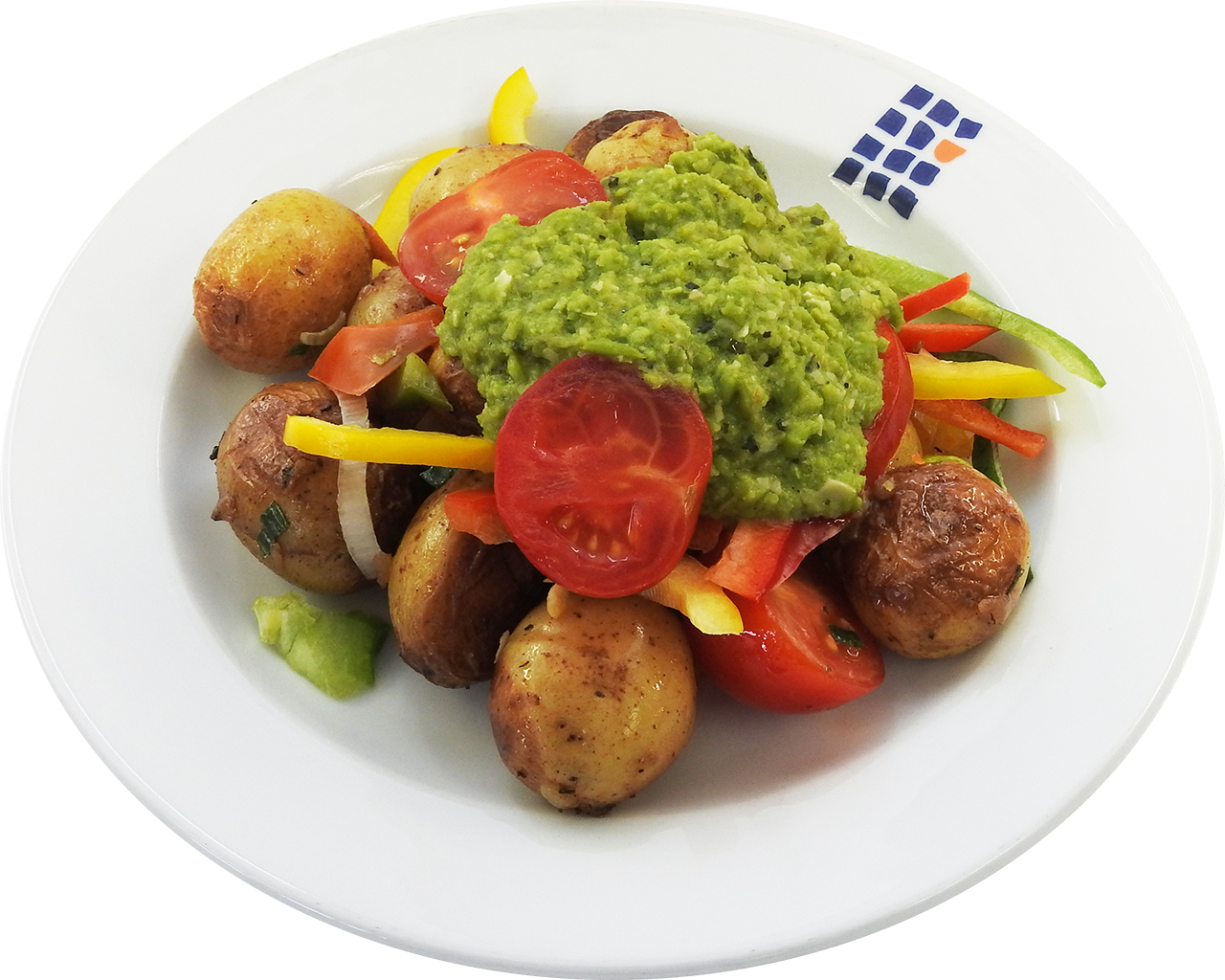 Spanische Kartoffelpfanne mit Erbsen-Guacamole